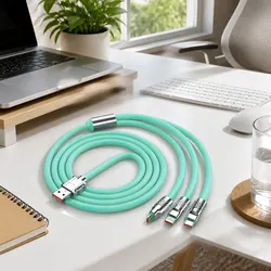 120W Fast Charging Cable Three-in-One Universal Data Line Green