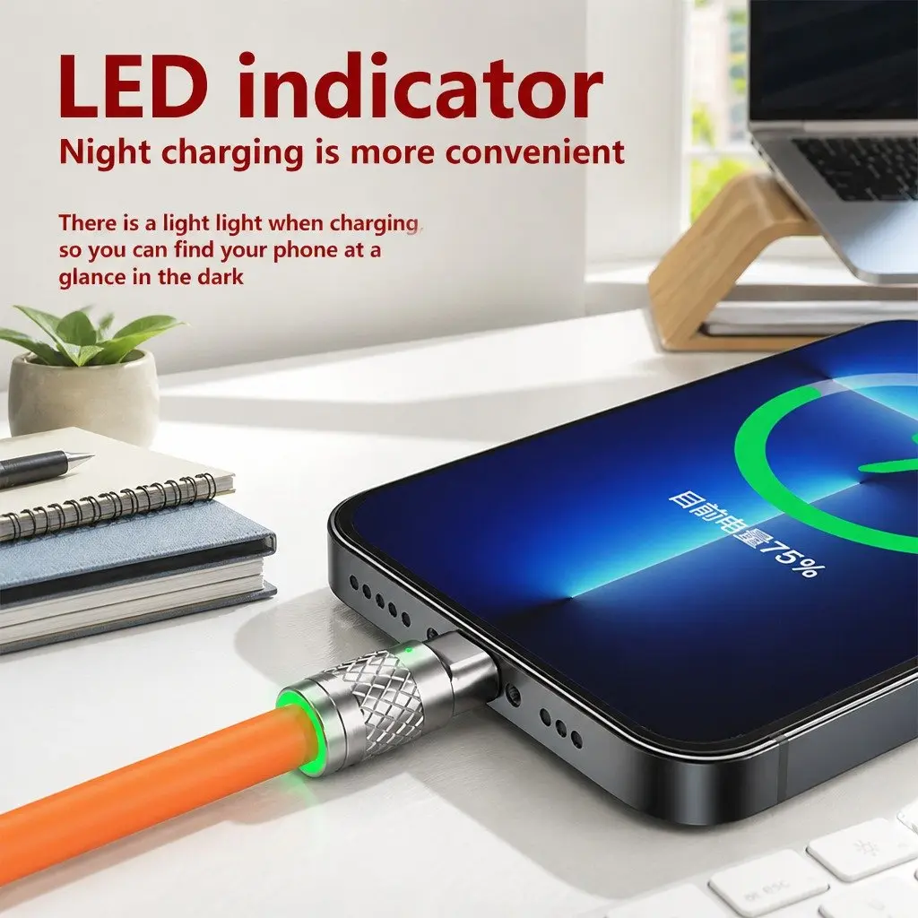 120W Fast Charging Cable Three-in-One Universal Data Line Green