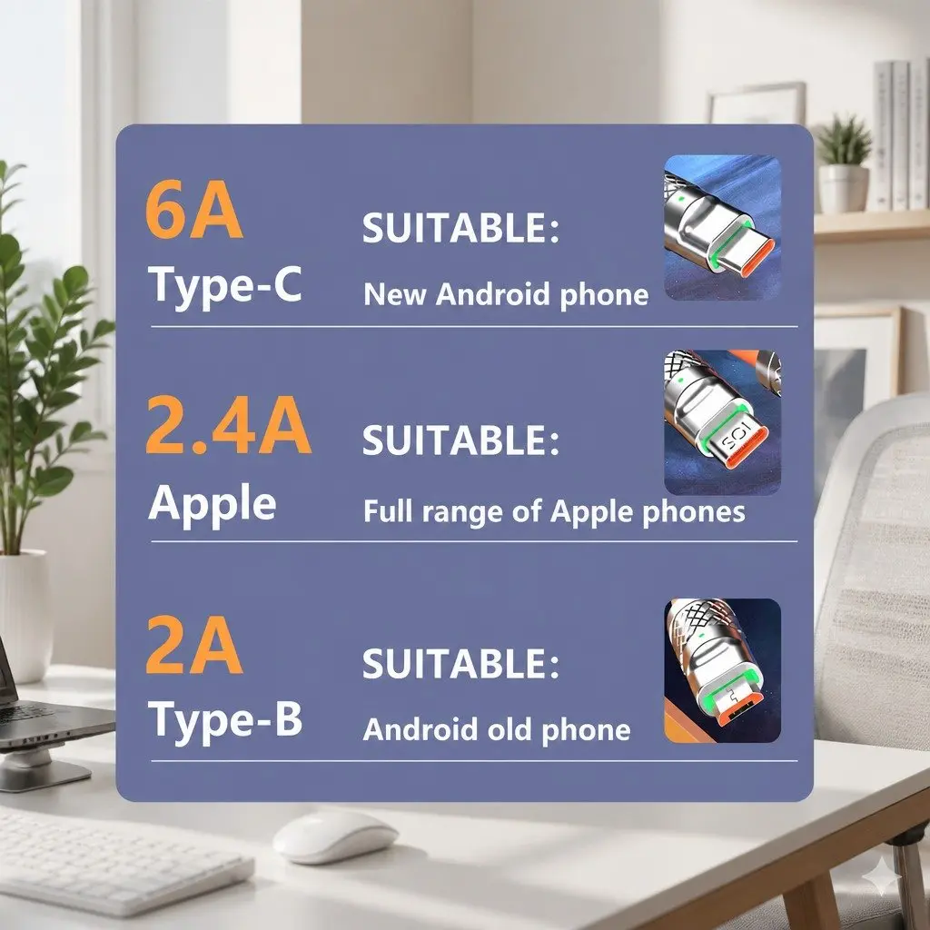 120W Fast Charging Cable Three-in-One Universal Data Line Green