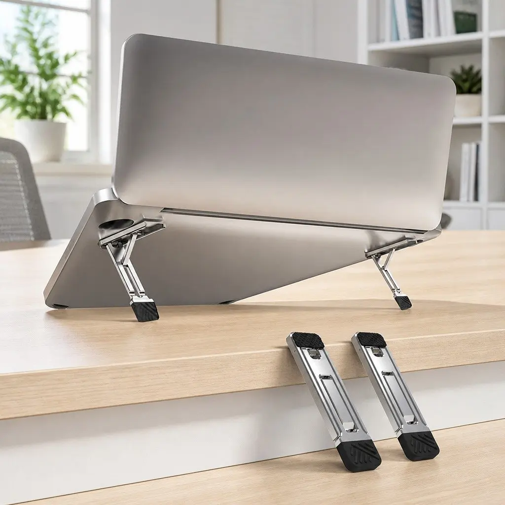 Metal Phone Holder Silver Portable Folding Adjustable Multi-Function
