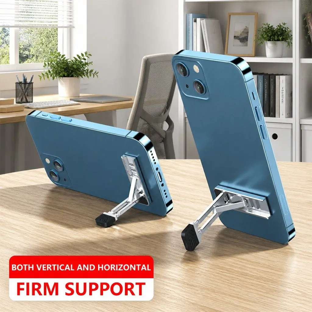 Metal Phone Holder Silver Portable Folding Adjustable Multi-Function