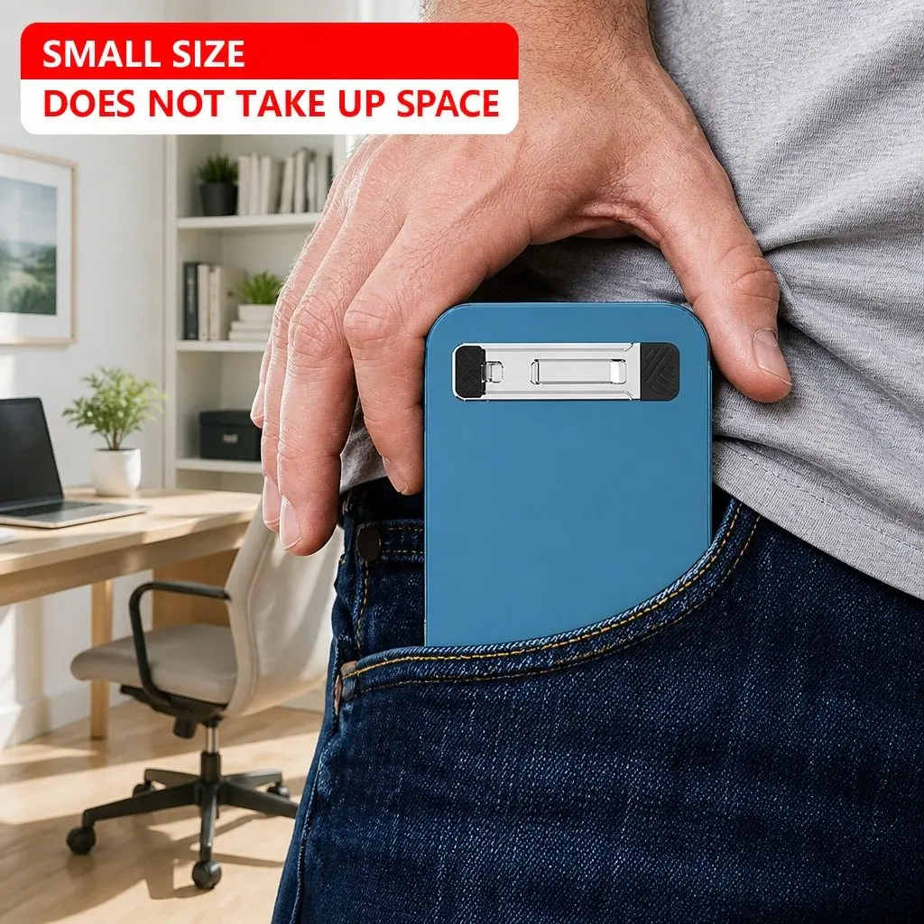 Metal Phone Holder Silver Portable Folding Adjustable Multi-Function