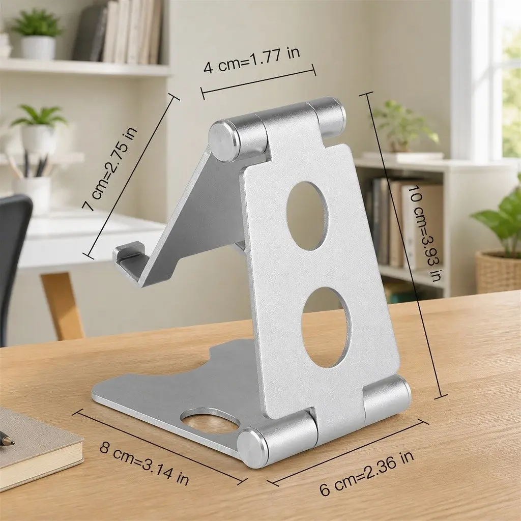 Portable Foldable Phone Holder Red 10X8X6cm Multi-Function Adjustable Stand