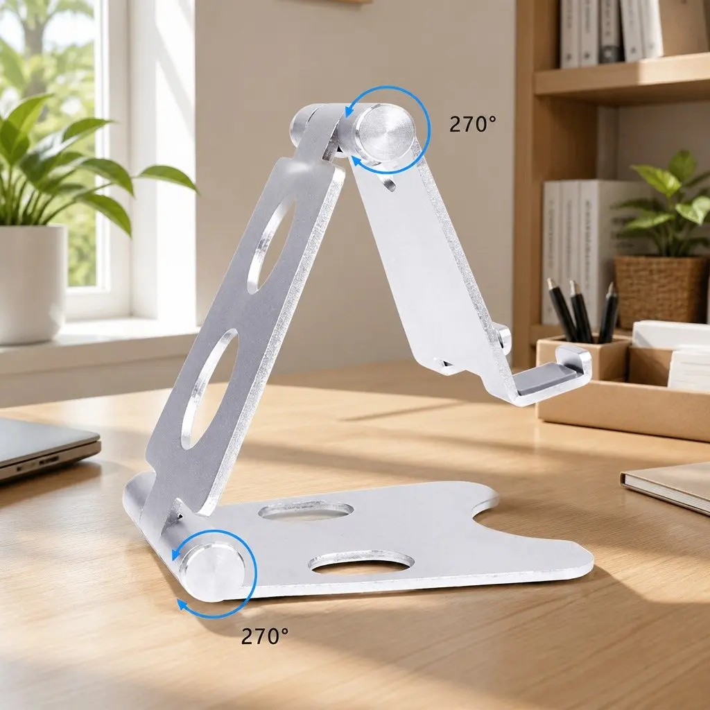 Portable Foldable Phone Holder Red 10X8X6cm Multi-Function Adjustable Stand