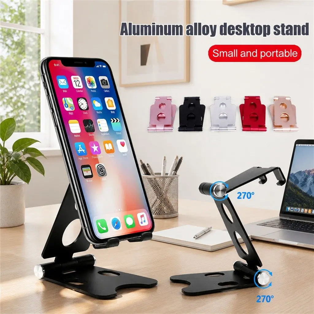 Mobile Phone Holder Rose Gold Adjustable Portable Folding Stand