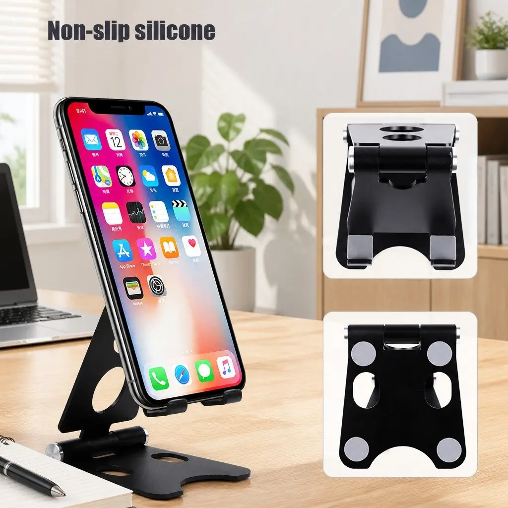 Mobile Phone Holder Rose Gold Adjustable Portable Folding Stand