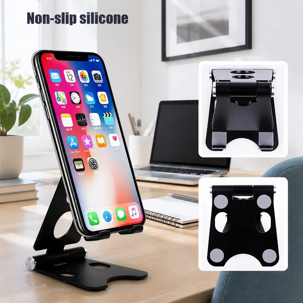 Mobile Phone Holder Rose Gold Adjustable Portable Folding Stand
