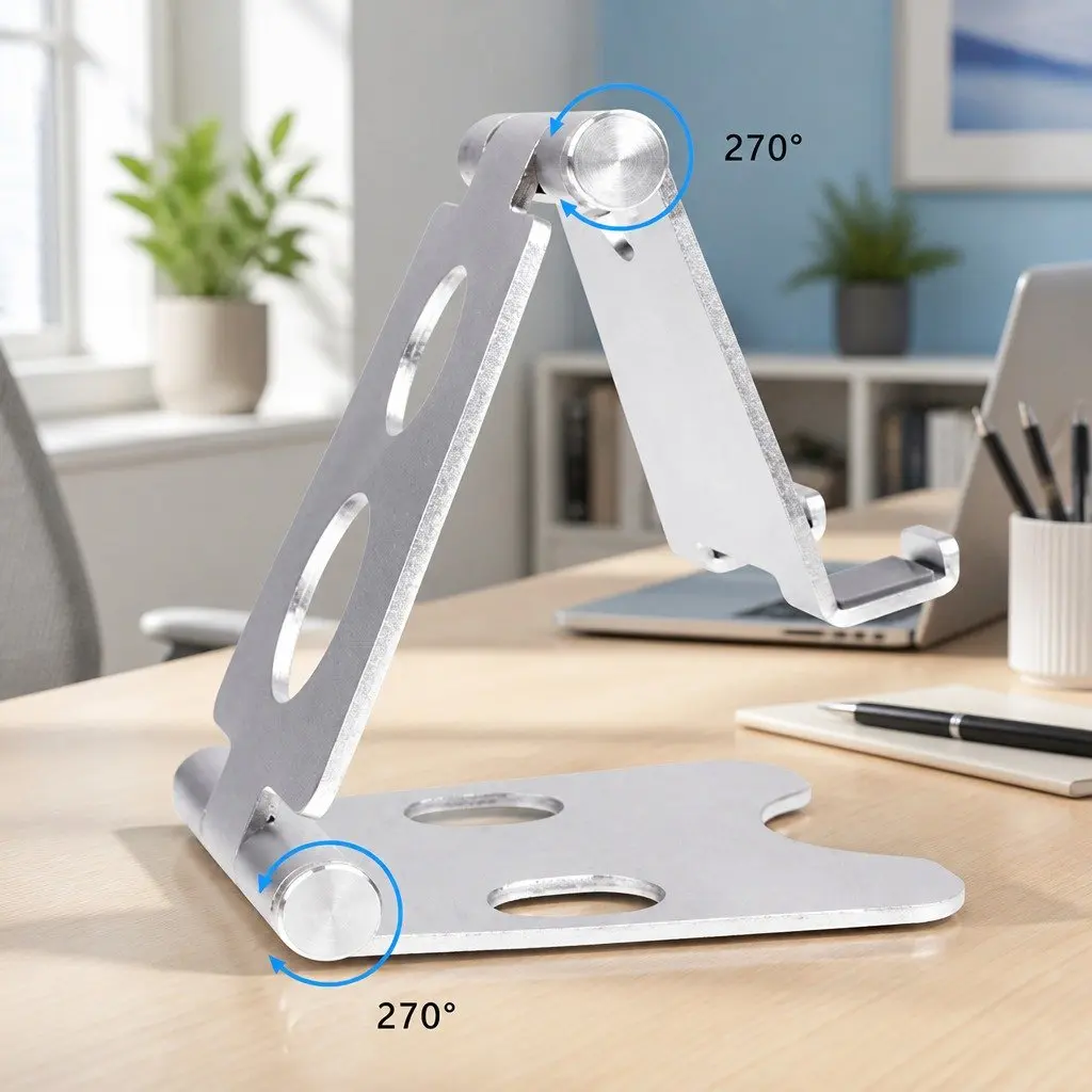 Mobile Phone Holder Rose Gold Adjustable Portable Folding Stand