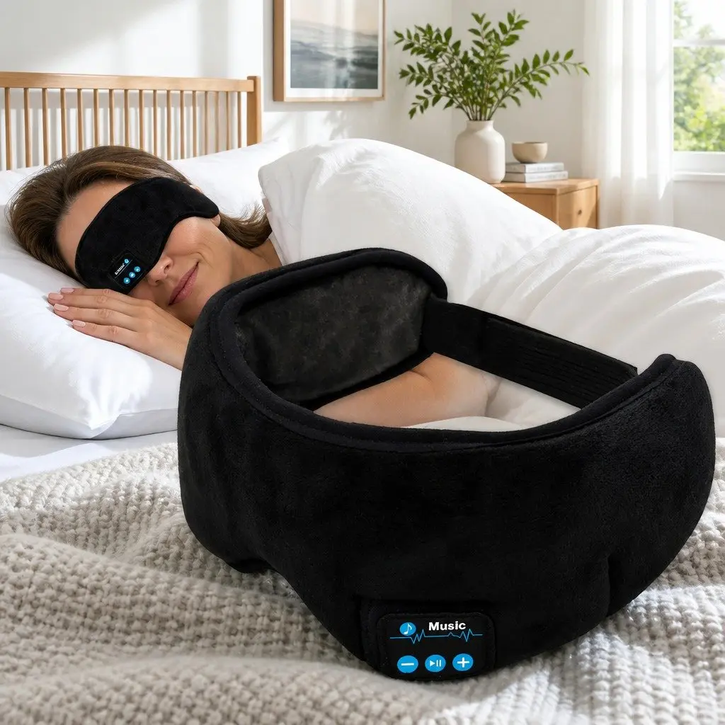 Wireless Bluetooth Stereo Sleep Eye Mask Headphones Music Audio Device