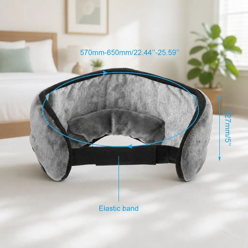 Bluetooth Eye Mask Headphones Grey 13x16.5x6cm Wireless Stereo for Sleep Music Relaxation