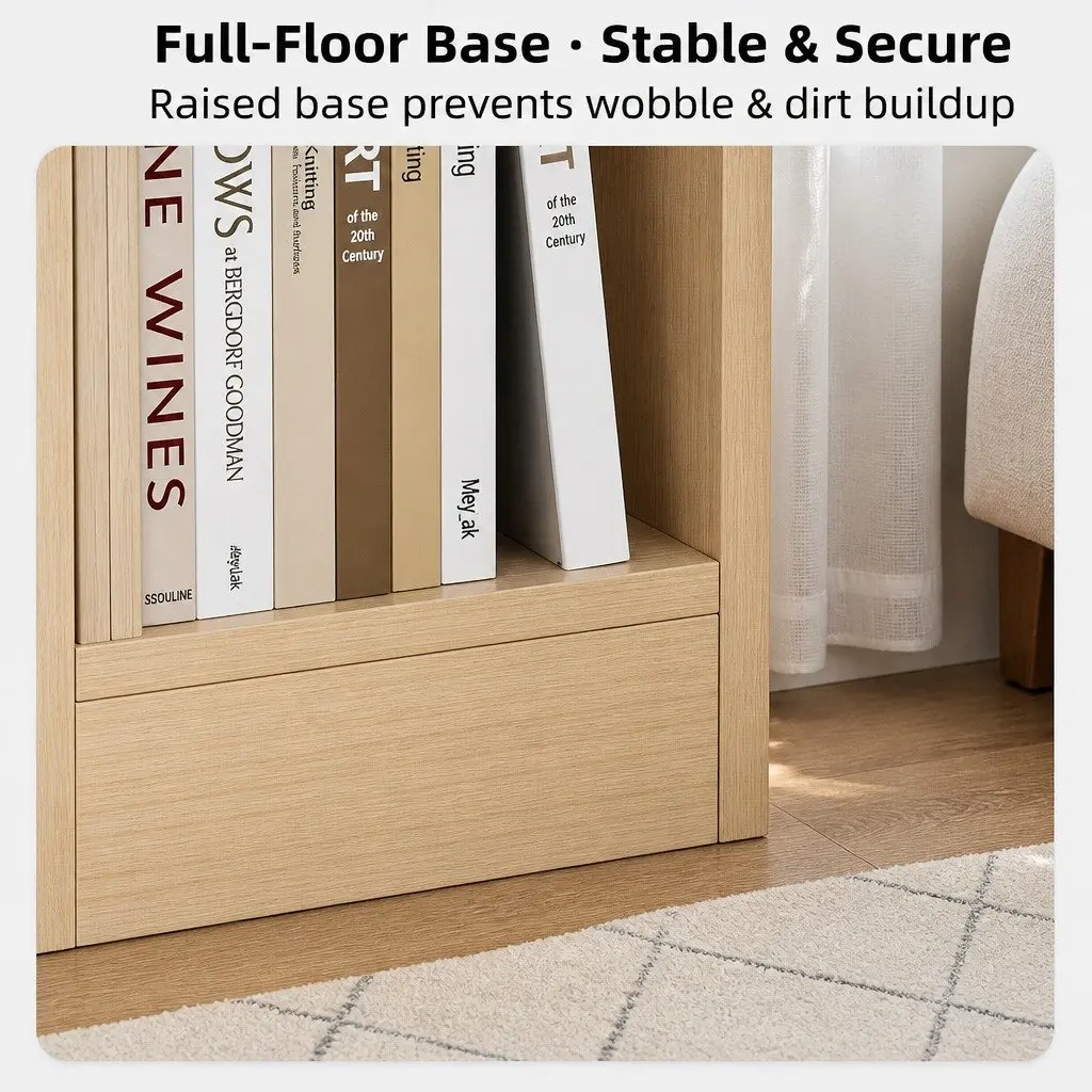 Bedside Table Light Wood 67cm 2 Drawers Open Storage