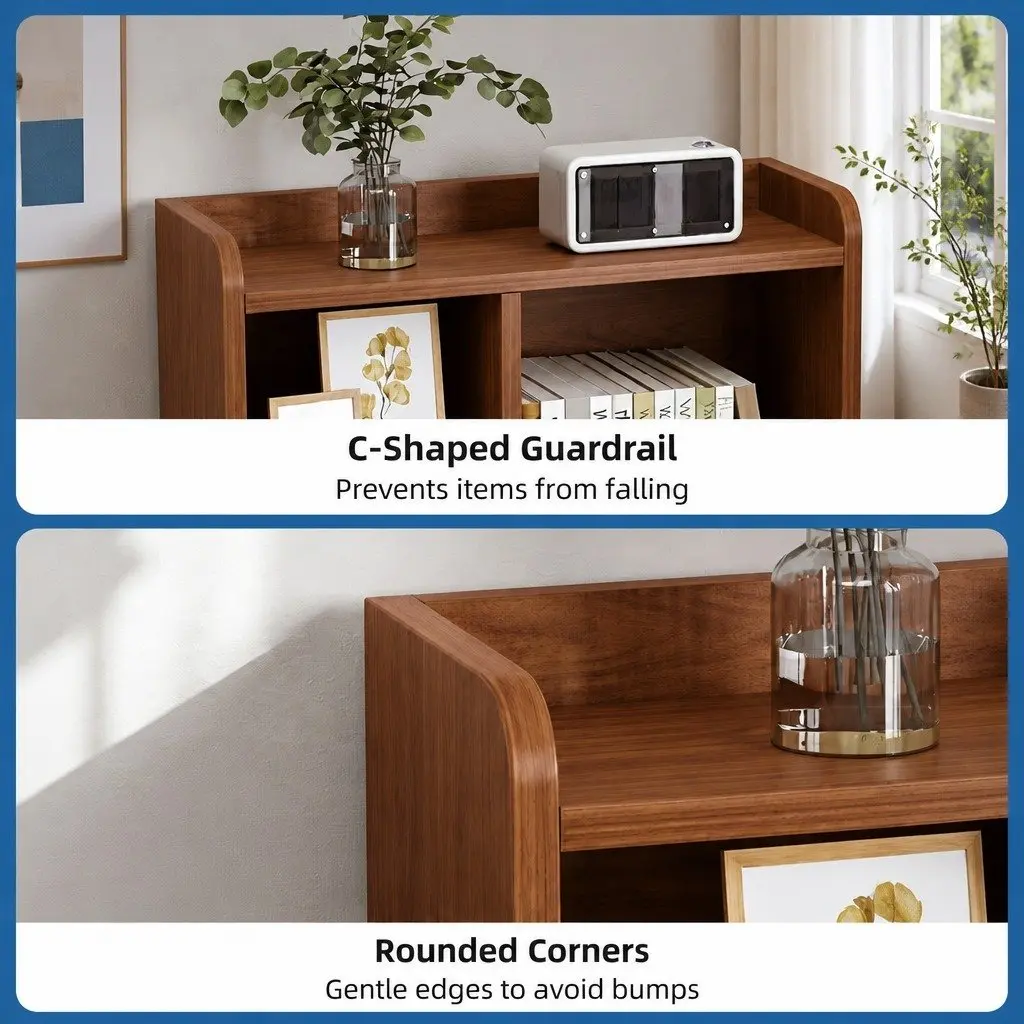 Bedside Table Reddish-Brown 70cm 2 Drawers Compartment