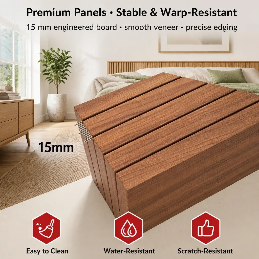 Bedside Table Reddish-Brown 70cm 2 Drawers Compartment