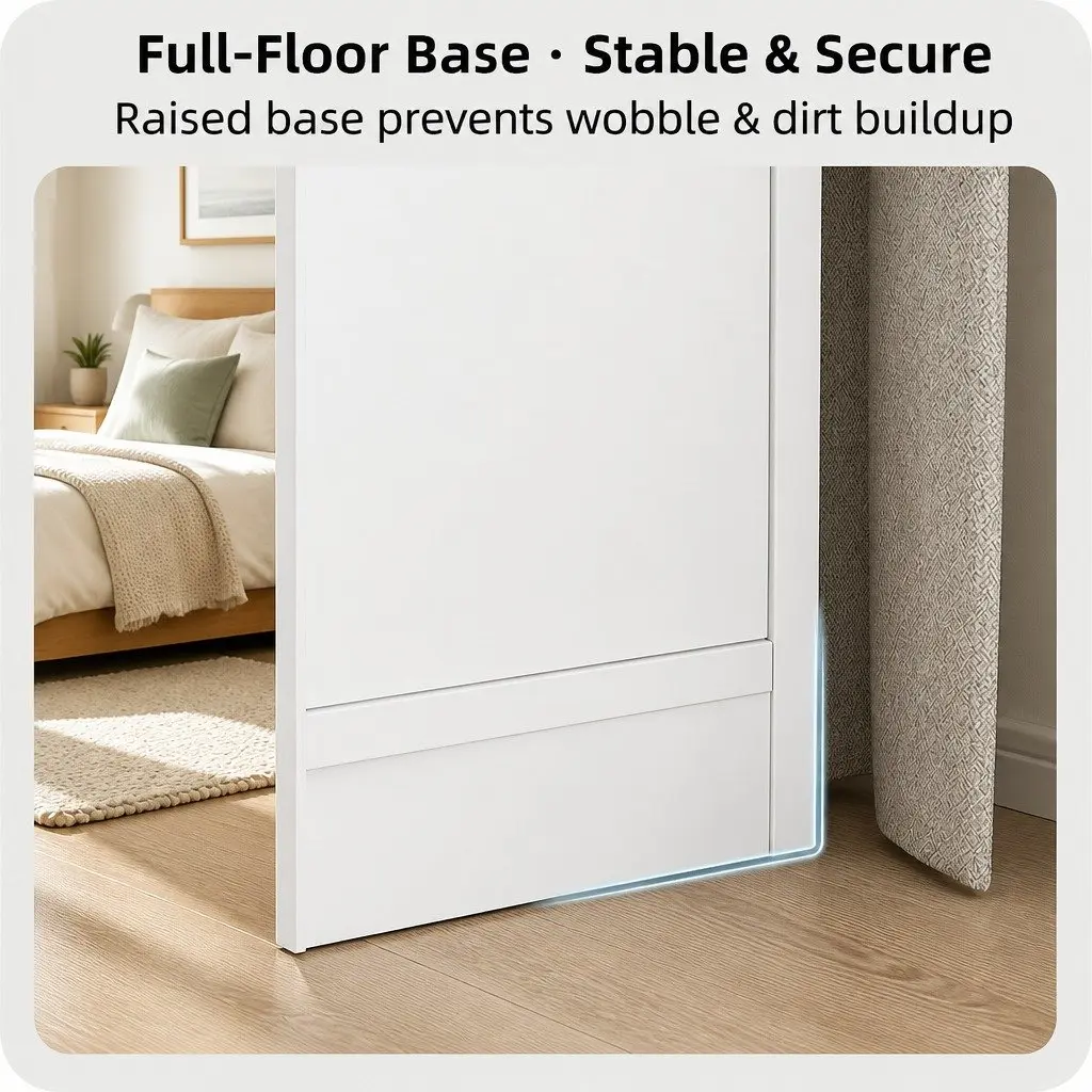 Bedside Table White 67cm 2 Drawers Curved Sides