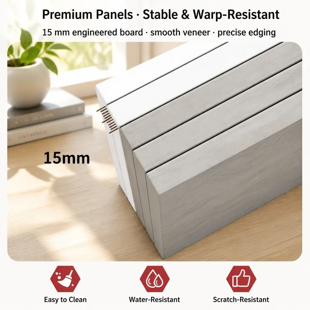 Bedside Table Light Gray 70cm 2 Drawers Open Shelf Storage