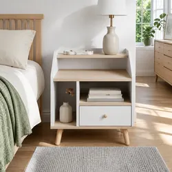 Concise Nordic Style Bedside Table with Storage