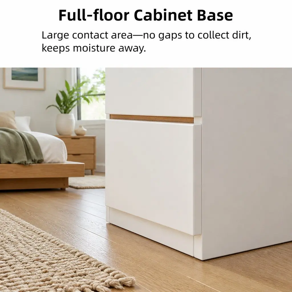 Nightstand Warm White 50x40x30 cm 2 Spacious Drawers