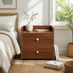 Compact Vintage Nightstand with Storage Options