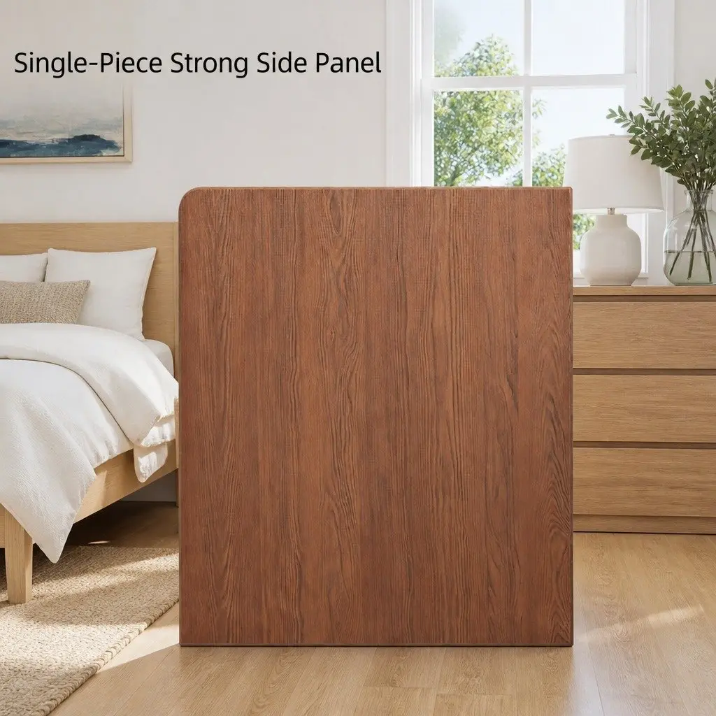 Bedside Table Walnut Wood Grain 47 cm 2 Drawers Tray Top