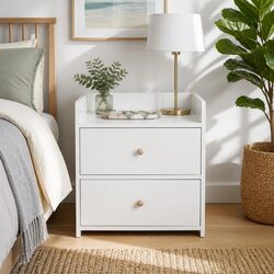 Compact Bedside Table with Stylish Double Drawers