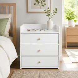 Compact Minimalist Bedside Table with Storage Drawers