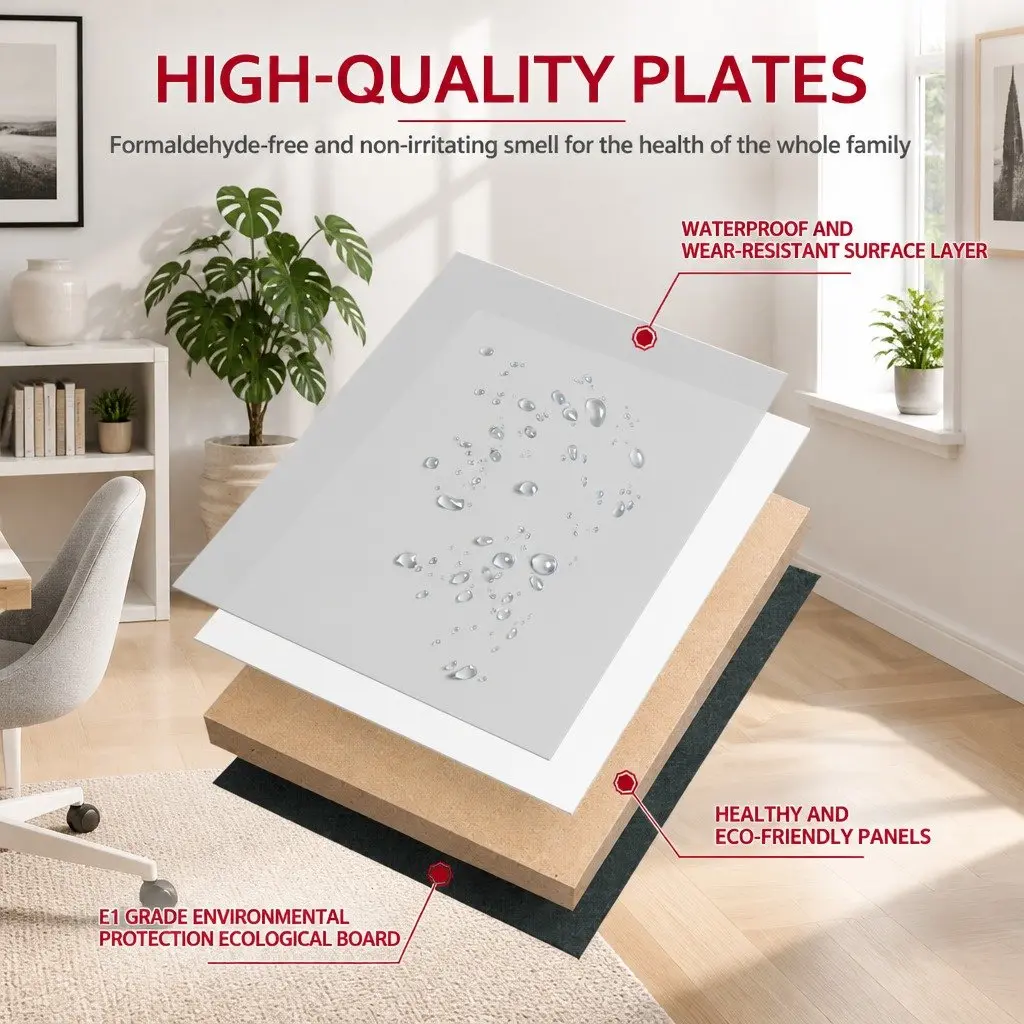 Computer Study Desk With Black Legs and White Desktop