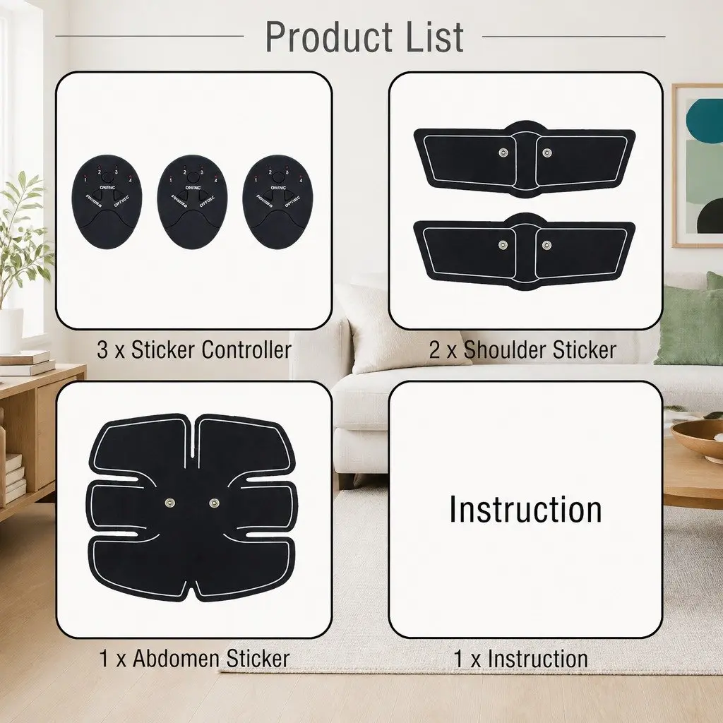 Abdominal Muscle Fitness Device Vibration Massage Heating Patch Equipment Toner