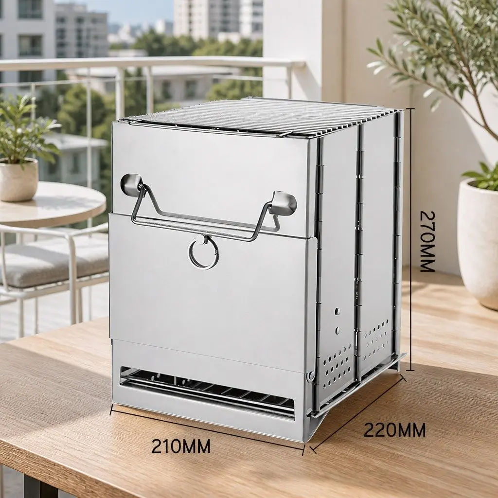 Portable Folding Wood Charcoal Camping Stove Outdoor BBQ Alcohol Burning Cooker