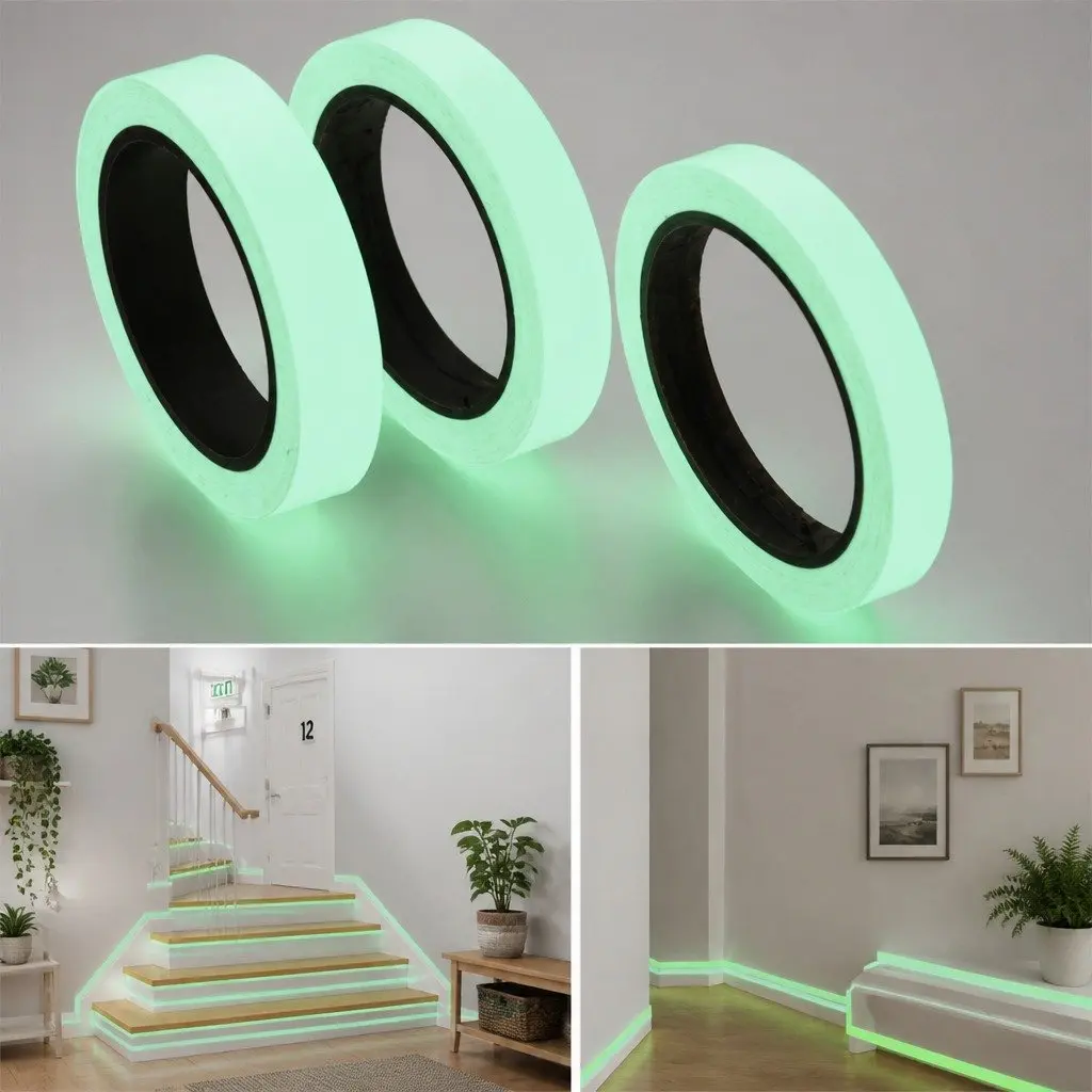Glow-in-the-Dark Anti-Slip Stair Tread Safety Sticker Fluorescent Green