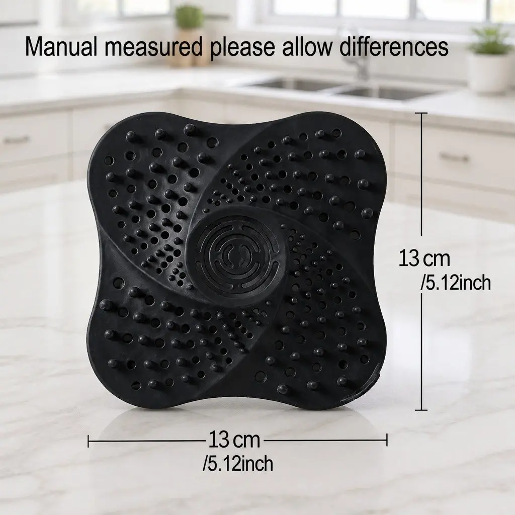 Silicone Drain Cover Odor Proof Anti Blocking Filter Kitchen Sink Toilet Black