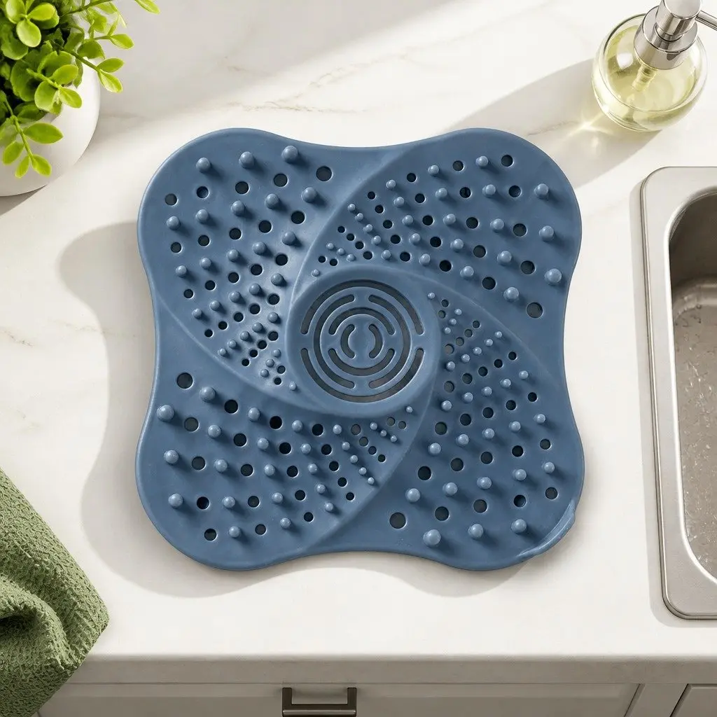 Silicone Drain Cover Blue 13cm Anti Blocking Filter Kitchen Sink
