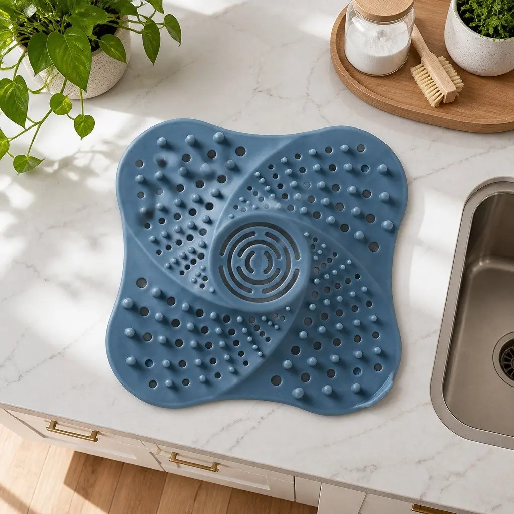 Silicone Drain Cover Blue 13cm Anti Blocking Filter Kitchen Sink