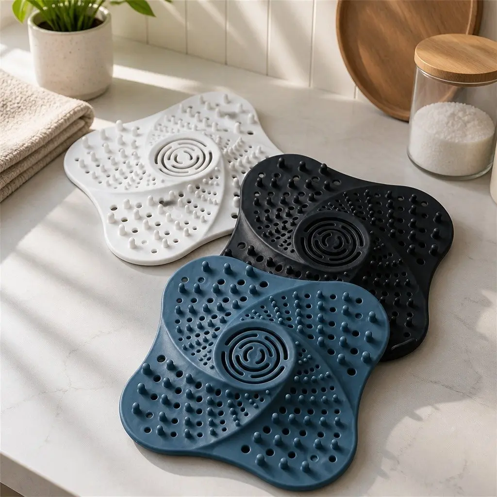 Silicone Drain Cover Blue 13cm Anti Blocking Filter Kitchen Sink