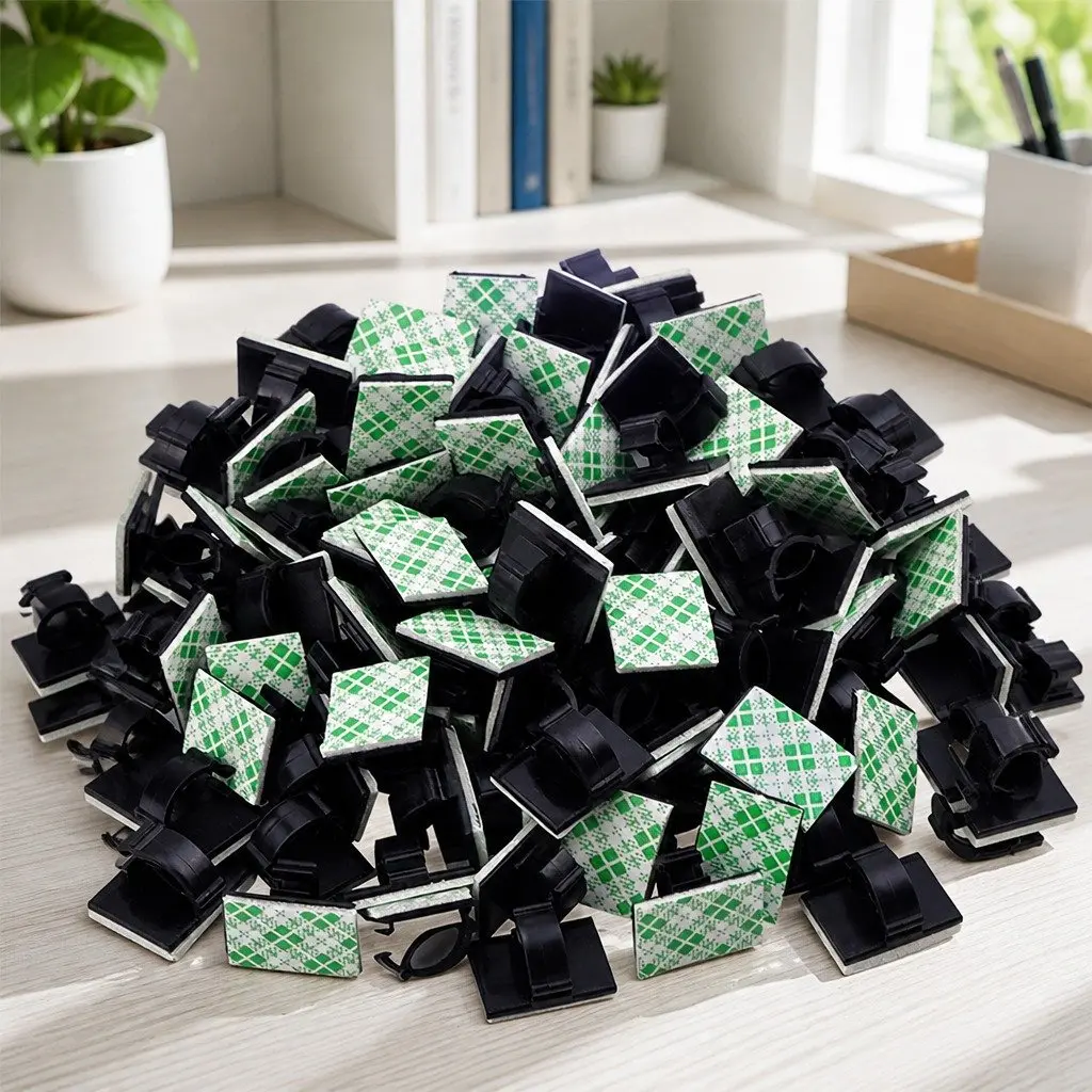 20x Cable Clips Adhesive Wire Organizer Holder Cord Management Drop Clamp Fixer