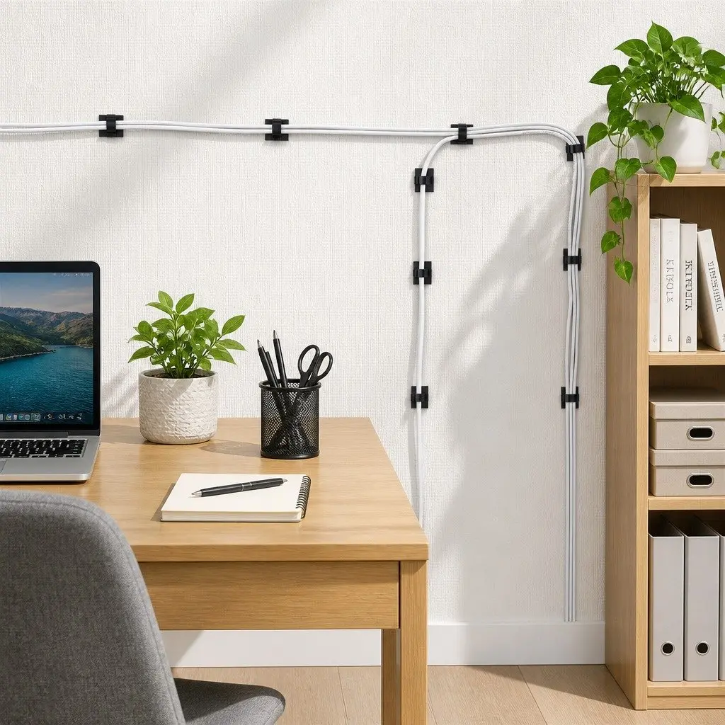 Adhesive Wire Clip Cable Holder Organizer Cord Management Drop Clamp Fastener