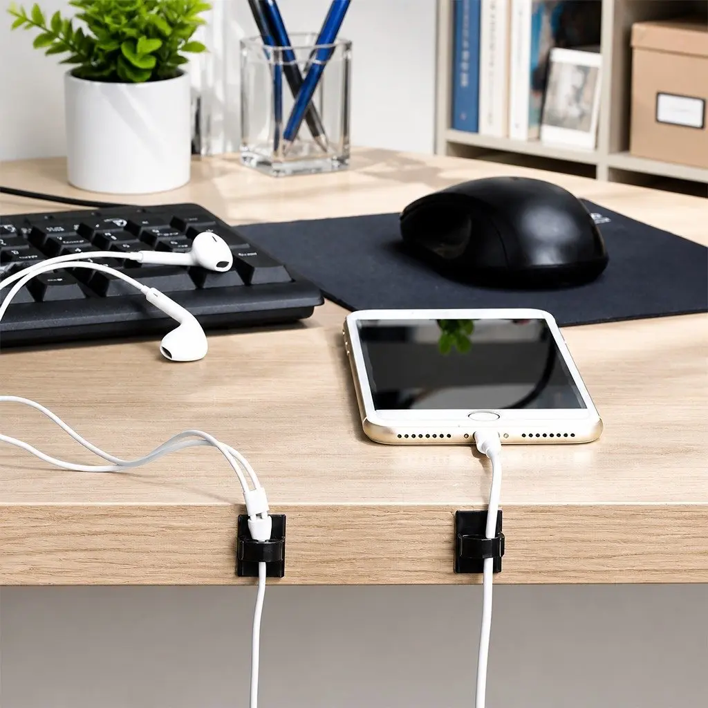 Adhesive Wire Clip Cable Holder Organizer Cord Management Drop Clamp Fastener