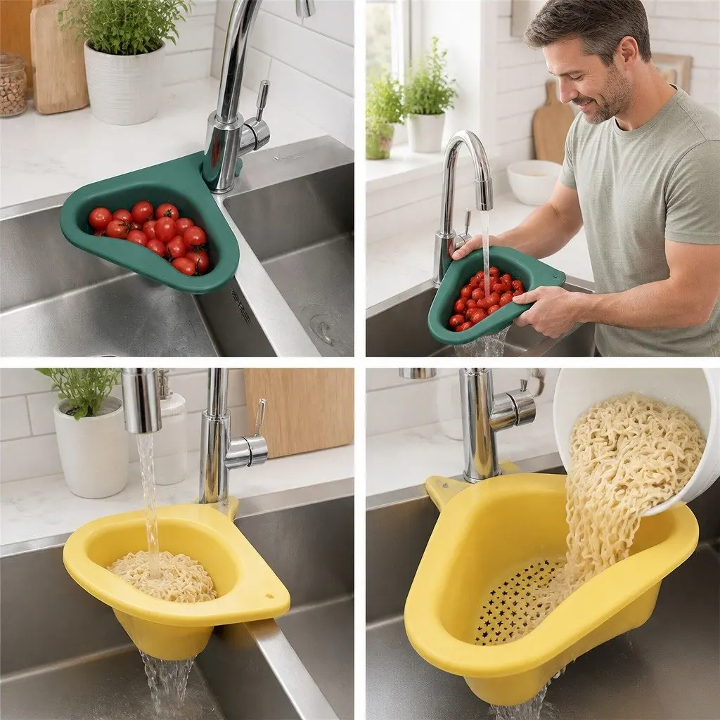 Kitchen Sink Drain Storage Basket Rack Strainer Vegetable Produce Organizer