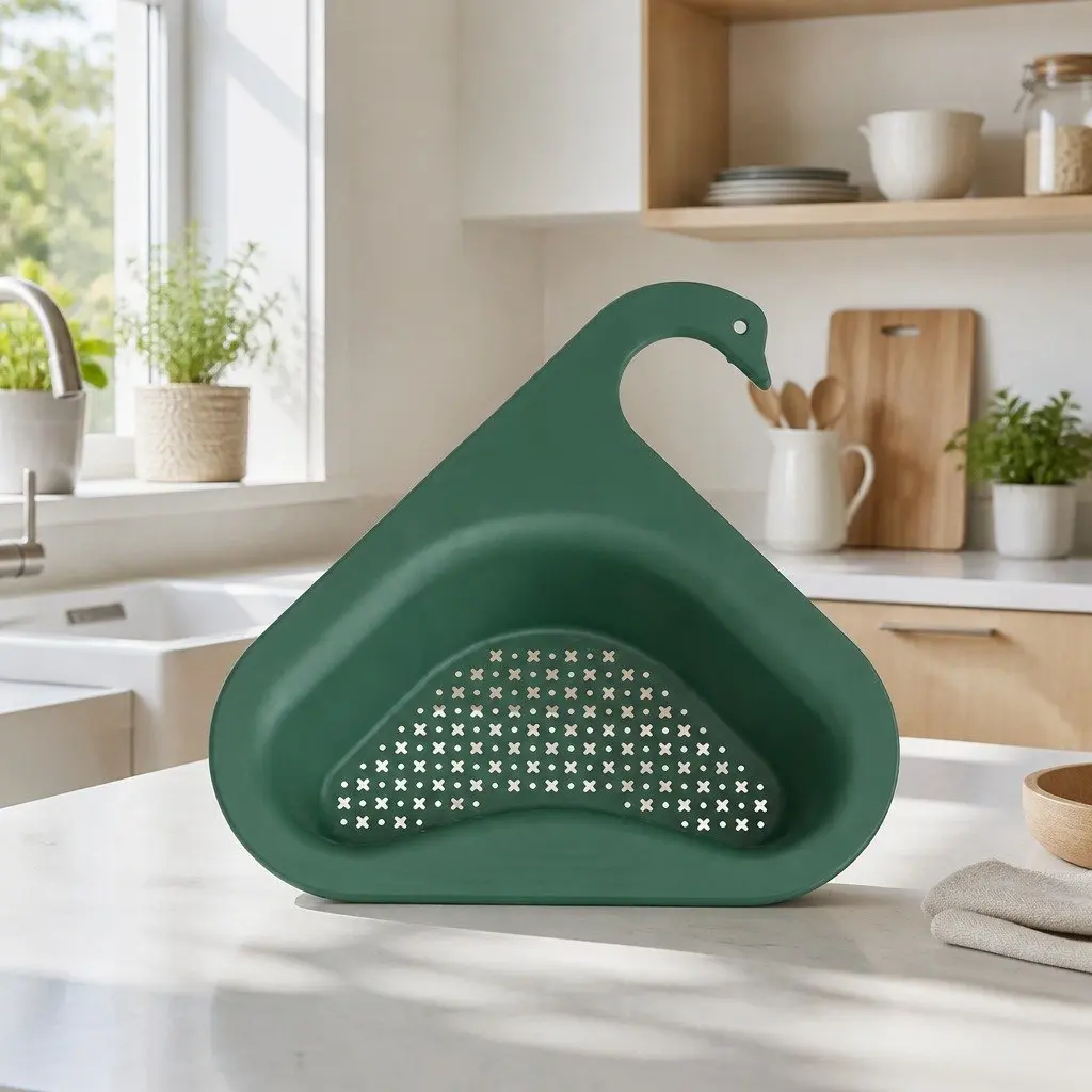 Triangle Kitchen Sink Organizer Storage Basket Rack Drain Strainer Shelf Unit