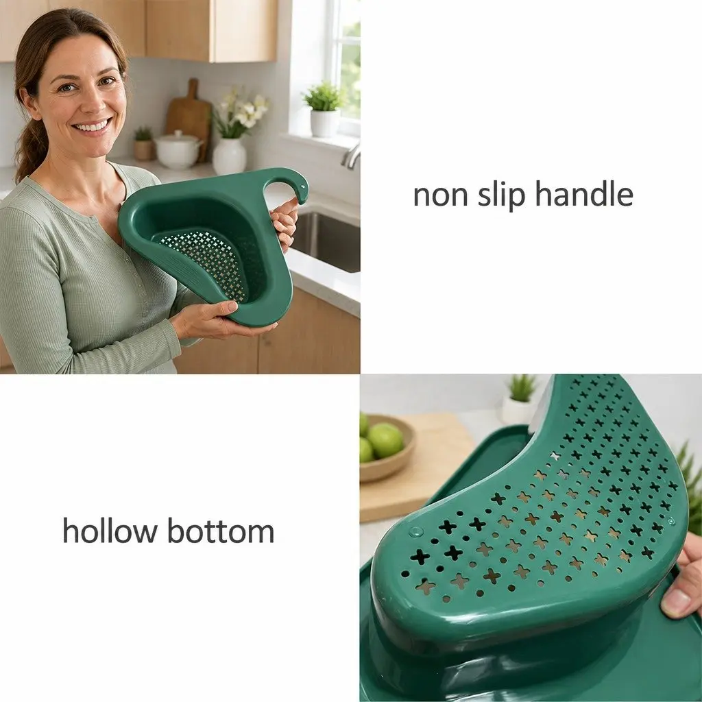 Triangle Kitchen Sink Organizer Storage Basket Rack Drain Strainer Shelf Unit