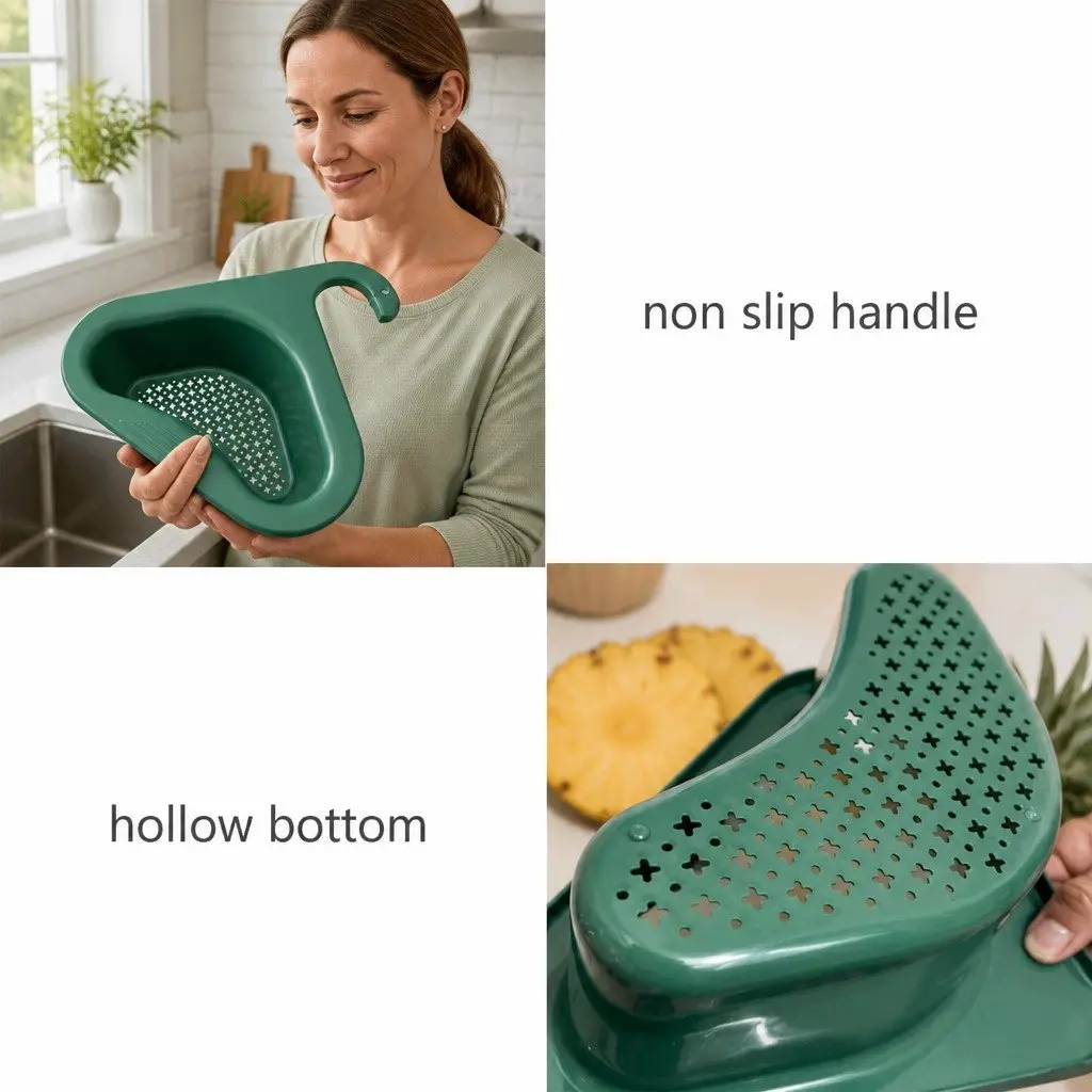 Non-Perforated Fruit Vegetable Basket Drainage Dang Type Dry Wet Separation