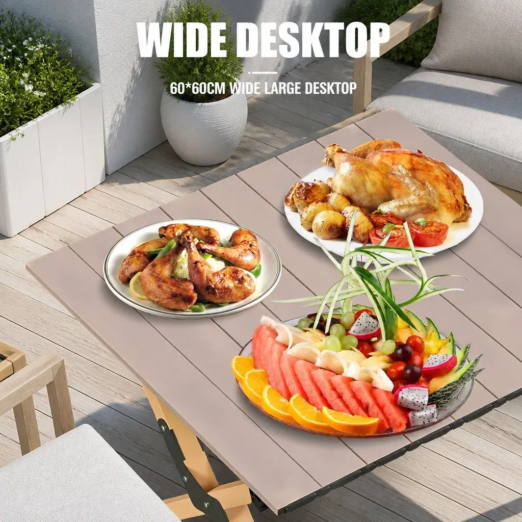 Portable Foldable Carbon Steel Camping Table Outdoor Picnic BBQ Roll Desk