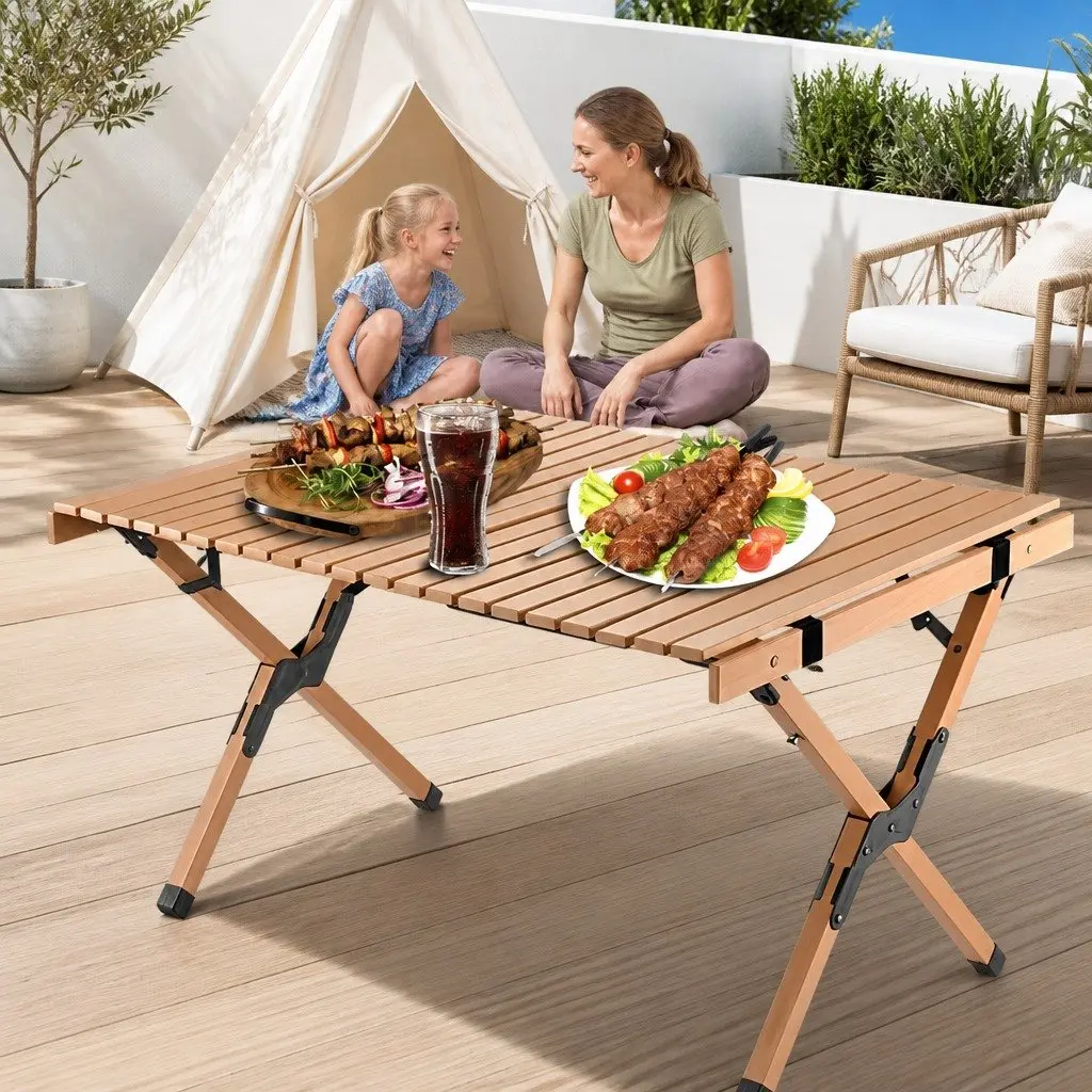 Foldable Camping Table for Easy Setup 90x60x45cm