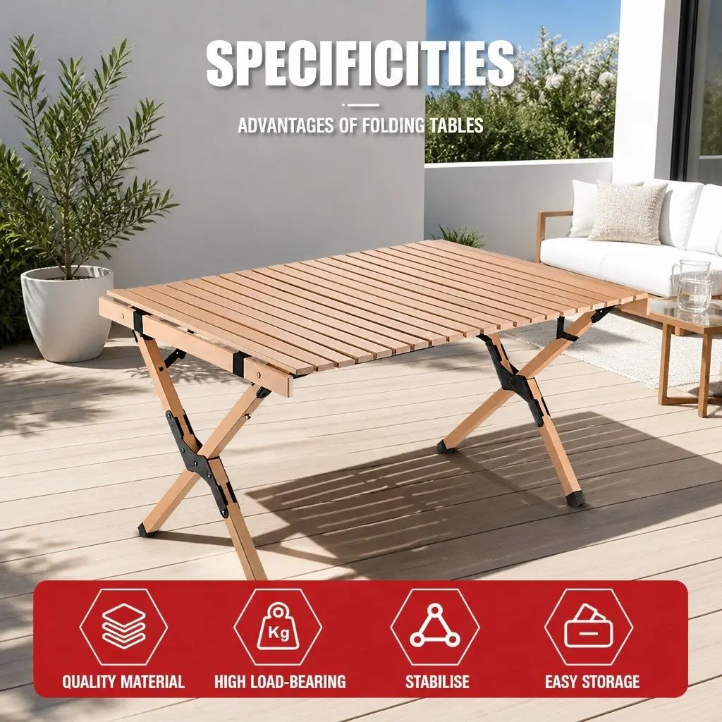 Foldable Camping Table Portable Picnic BBQ Outdoor Garden Furniture 90x60x45cm