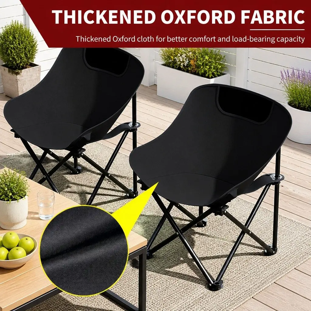 Folding Picnic Table Chairs Set Black Portable Lightweight Easy Set Up 5 Piece
