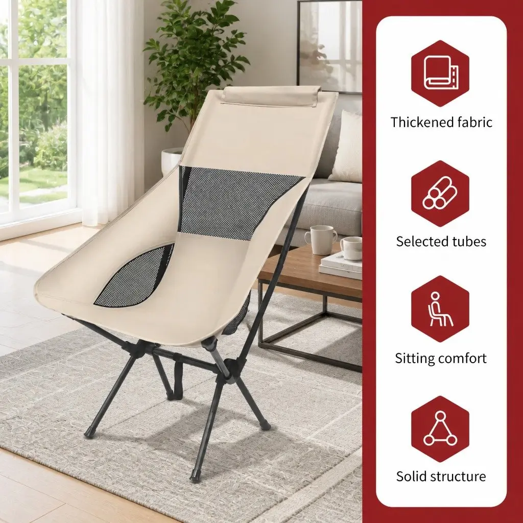 Foldable Moon Chair Lightweight Outdoor Camping Fishing Portable Seat