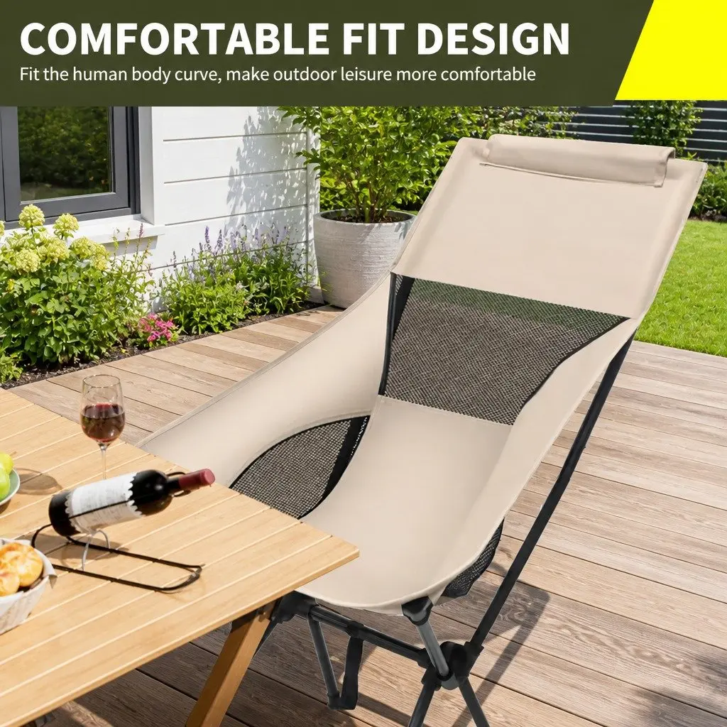 Foldable Moon Chair Lightweight Outdoor Camping Fishing Portable Seat