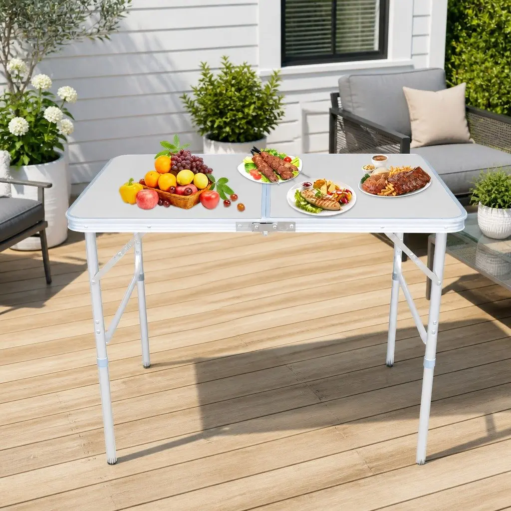 Folding Camping Table Portable Outdoor Picnic BBQ Aluminum Desk Foldable