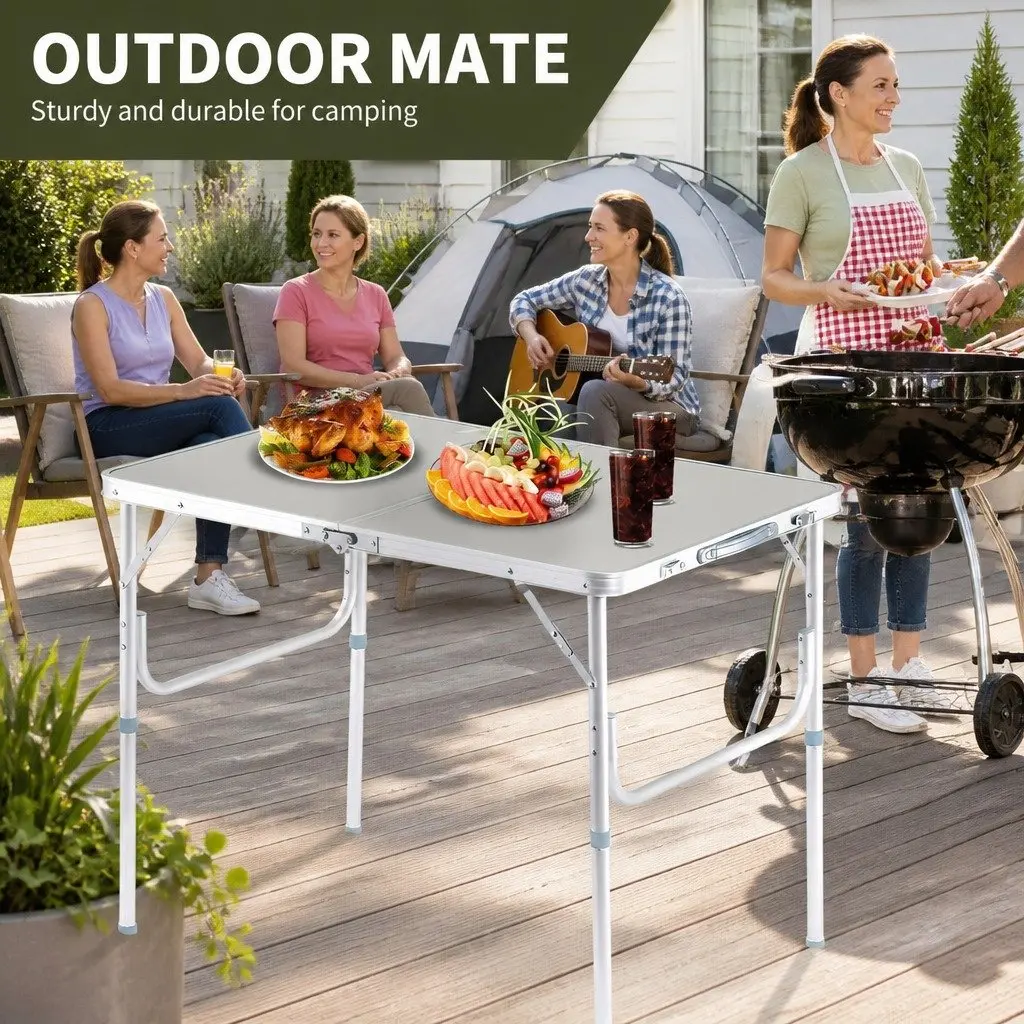 Folding Camping Table Portable Outdoor Picnic BBQ Aluminum Desk Foldable