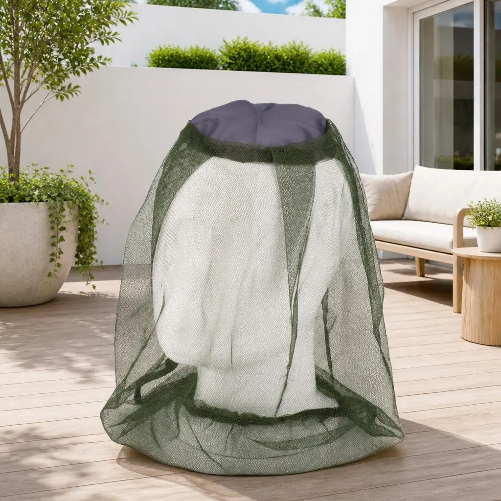 Mosquito Head Net Green 45X33cm Breathable Insect Mesh Hat Face Protector