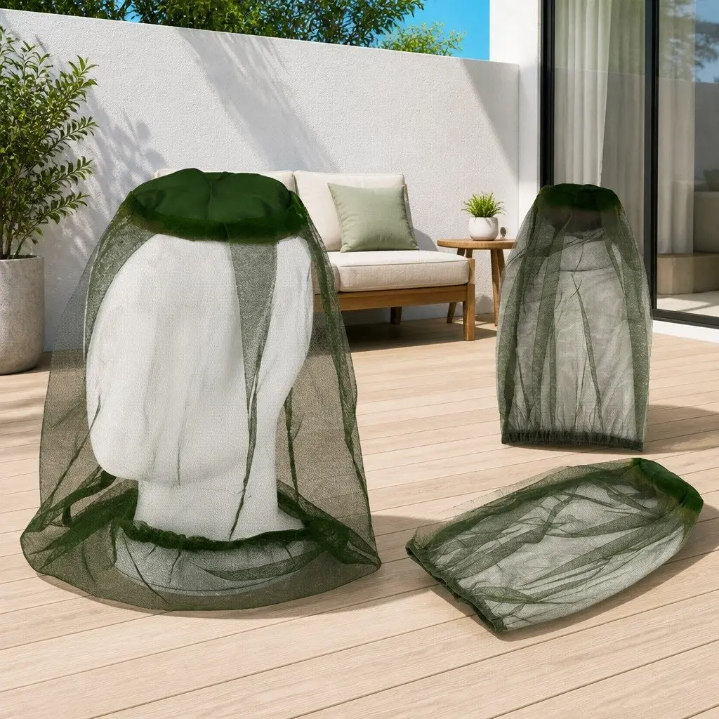 Mosquito Head Net Green 45X33cm Breathable Insect Mesh Hat Face Protector